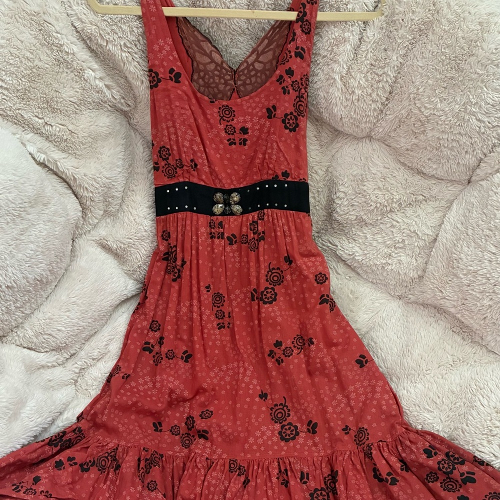 Free People Dress Butterfly Mesh Backing Detail